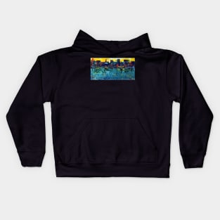 City Port Sunset - Acrylic on Canvas Kids Hoodie